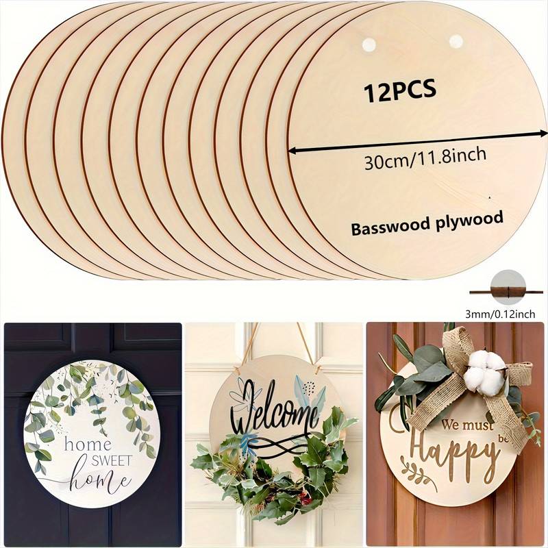 Round Wooden Boards Crafts Painting Christmas Decorations - Temu